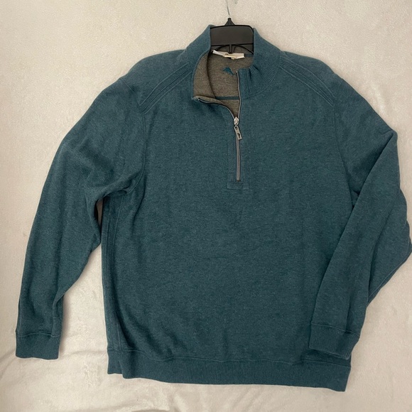 Men's Gray Quarter-Zip Sweater - Picture 2 of 3